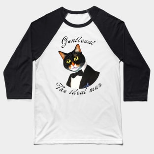 Gentlecat Ideal Man Cat in a Suit Renaissance Baseball T-Shirt